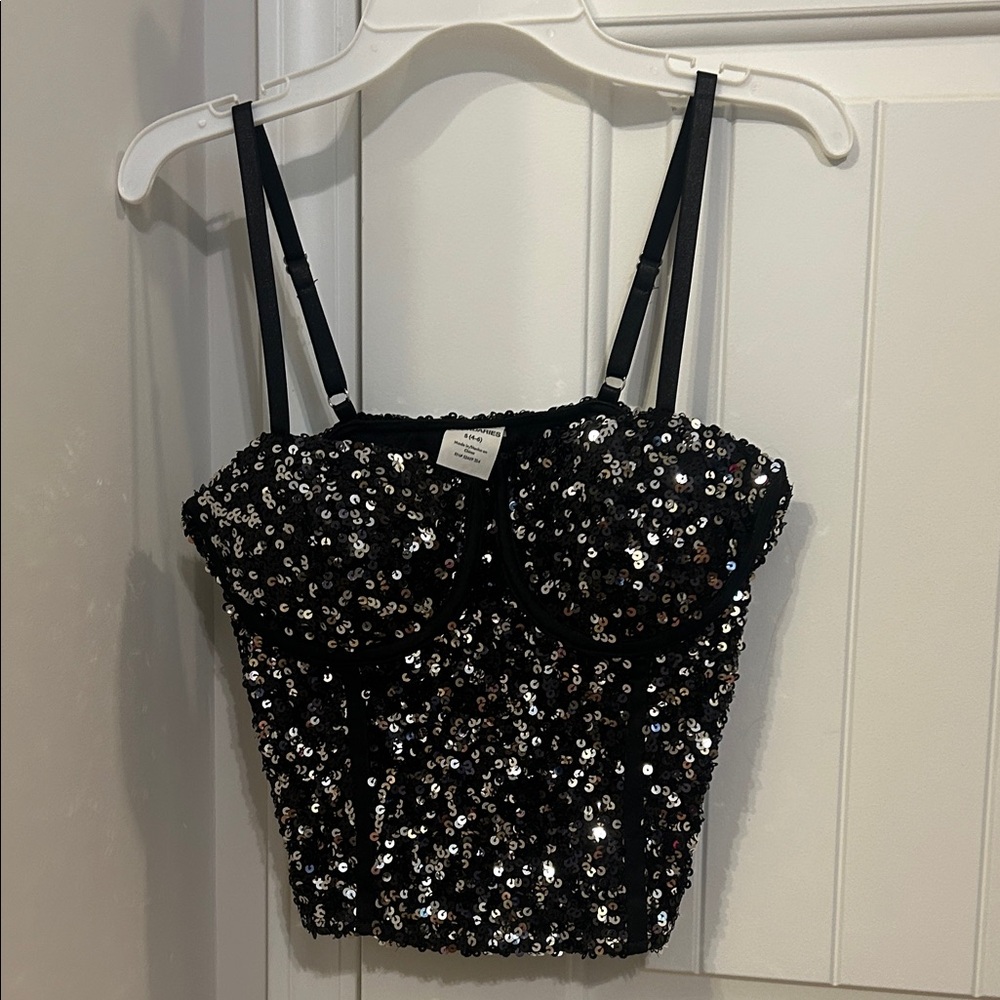 No Boundaries Black Sequin Camisole